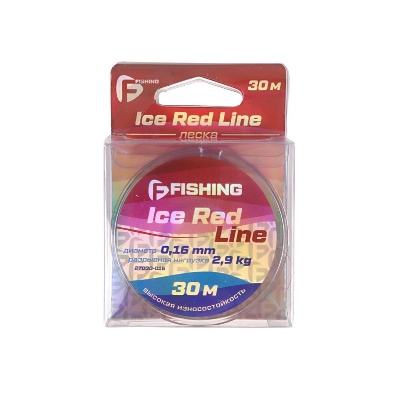 

Леска F-FISHING Ice Red Line 30м 0,16мм, Красный, F27030-016