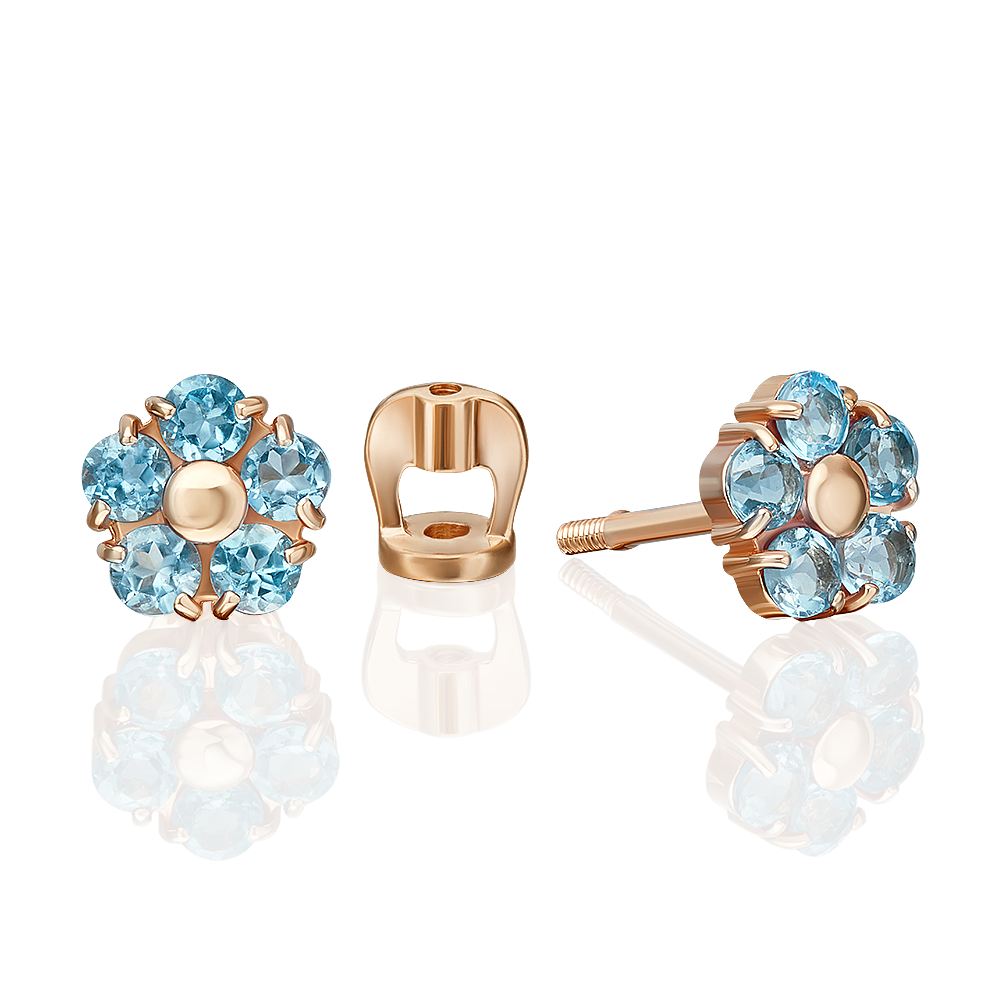 

Серьги пусеты из золота PLATINA jewelry 02-5388-00, топаз, 02-5388-00