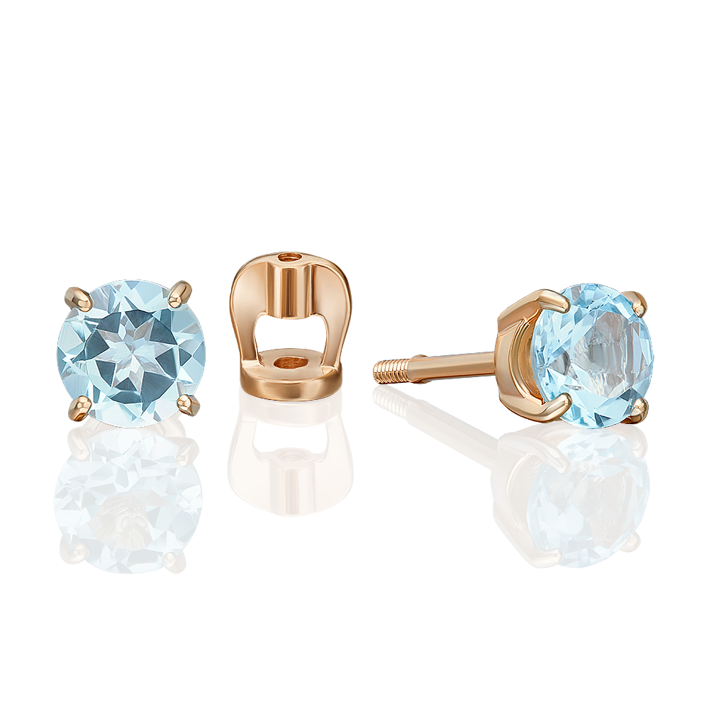 

Серьги пусеты из золота PLATINA jewelry 02-5387-00, топаз, 02-5387-00