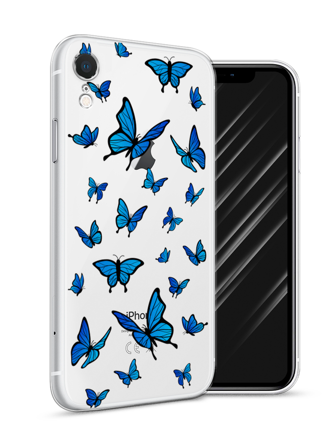 

Чехол Awog на Apple iPhone XR (10R) / Айфон XR (10R) "Синие бабочки", Разноцветный, 12050-1