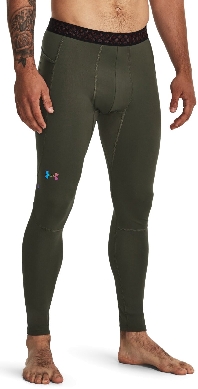 Кальсоны мужские Under Armour Coldgear Rush Leggings зеленые XS