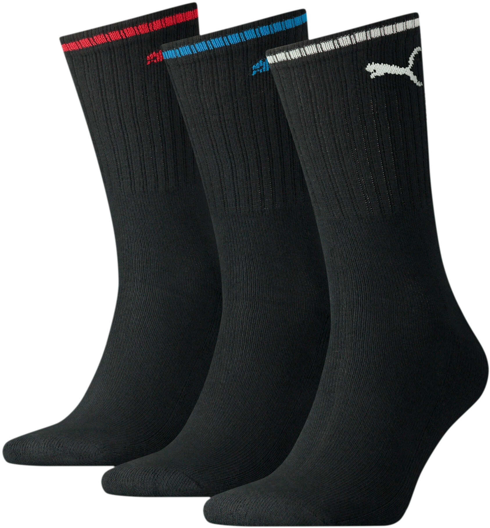 

Комплект носков унисекс PUMA Sport Crew Stripe 3P черных 39-42 3 пары, Черный, Sport Crew Stripe 3P