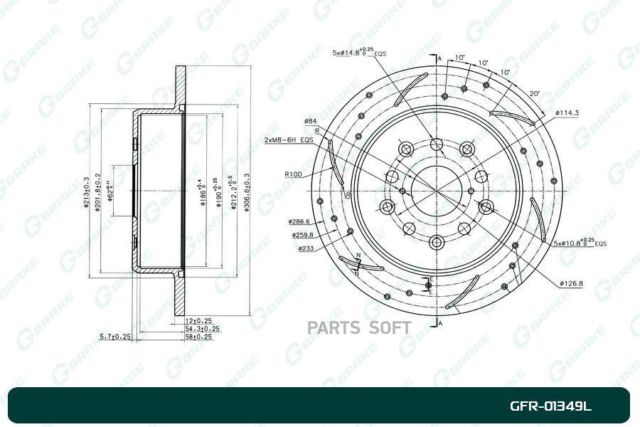 

Диск Тормозной Перфорированный Левый 1Шт Gbrake Gfr01349L