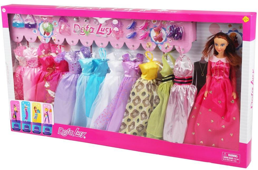 фото Игровой набор "модница", в наборе 12 платьев и 24 аксесс.,кукла. defa