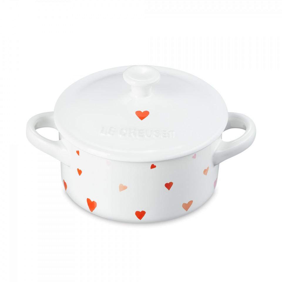 

Кокот Le Creuset Hearts 0,25 л 10 см керамика белый, Белый;красный