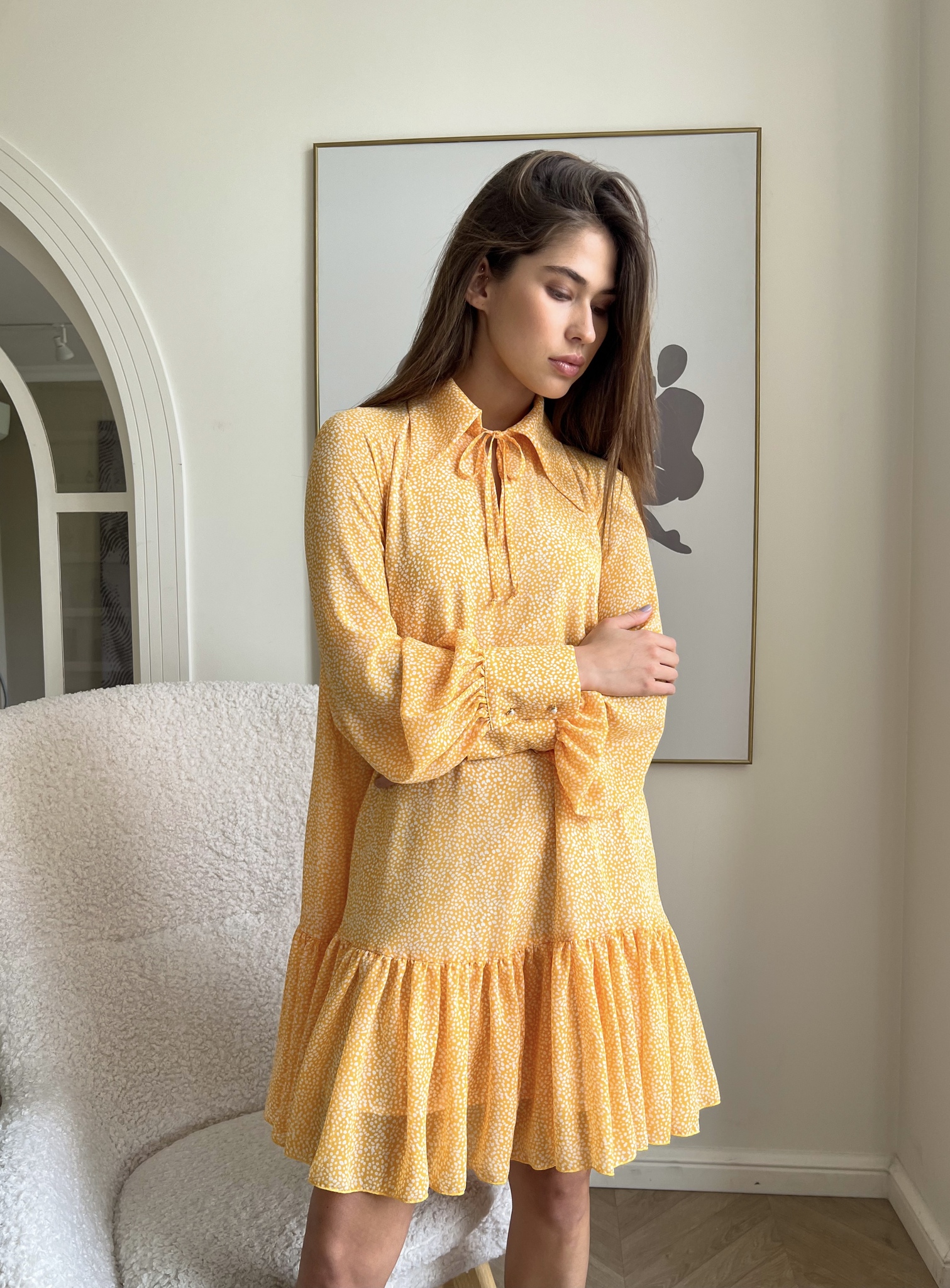 

Платье женское Charmstore П-121 желтое one size, П-121