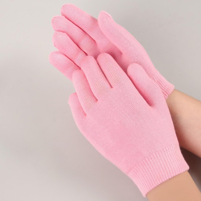 Перчатки гелевые, увлажняющие, one size, цвет розовый спа перчатки маникюрные увлажняющие косметические гелевые многоразовые spa рукавички