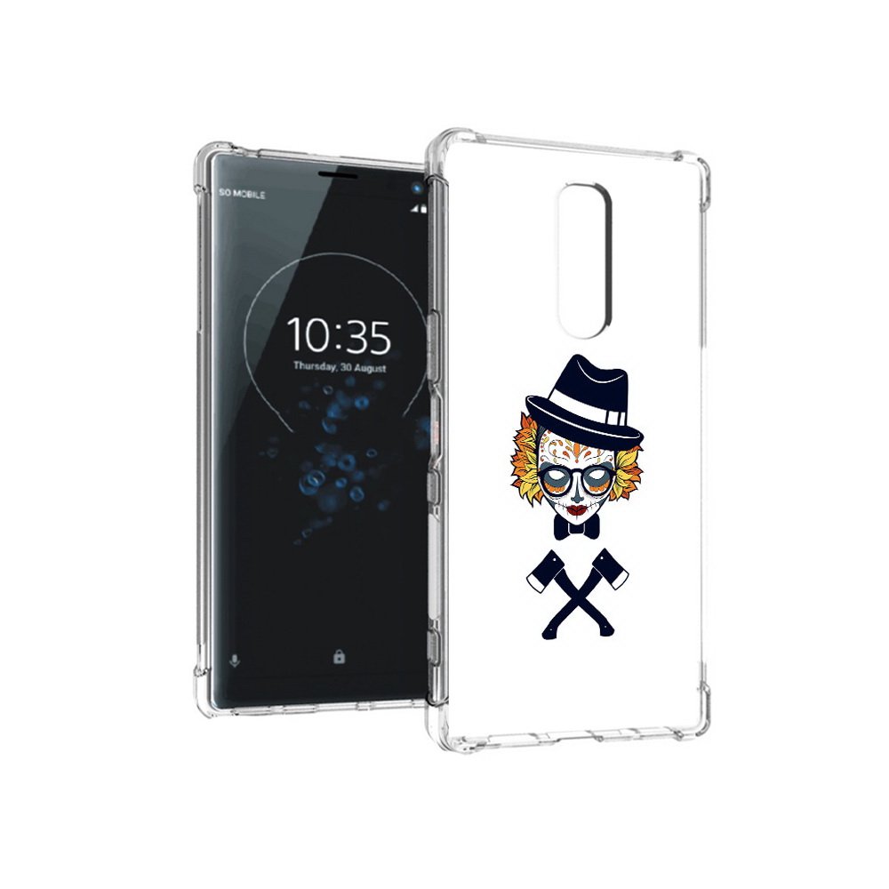 

Чехол MyPads Tocco для Sony Xperia 1 девушка в маске с топорами рисунок (PT141276.244.304), Прозрачный, Tocco