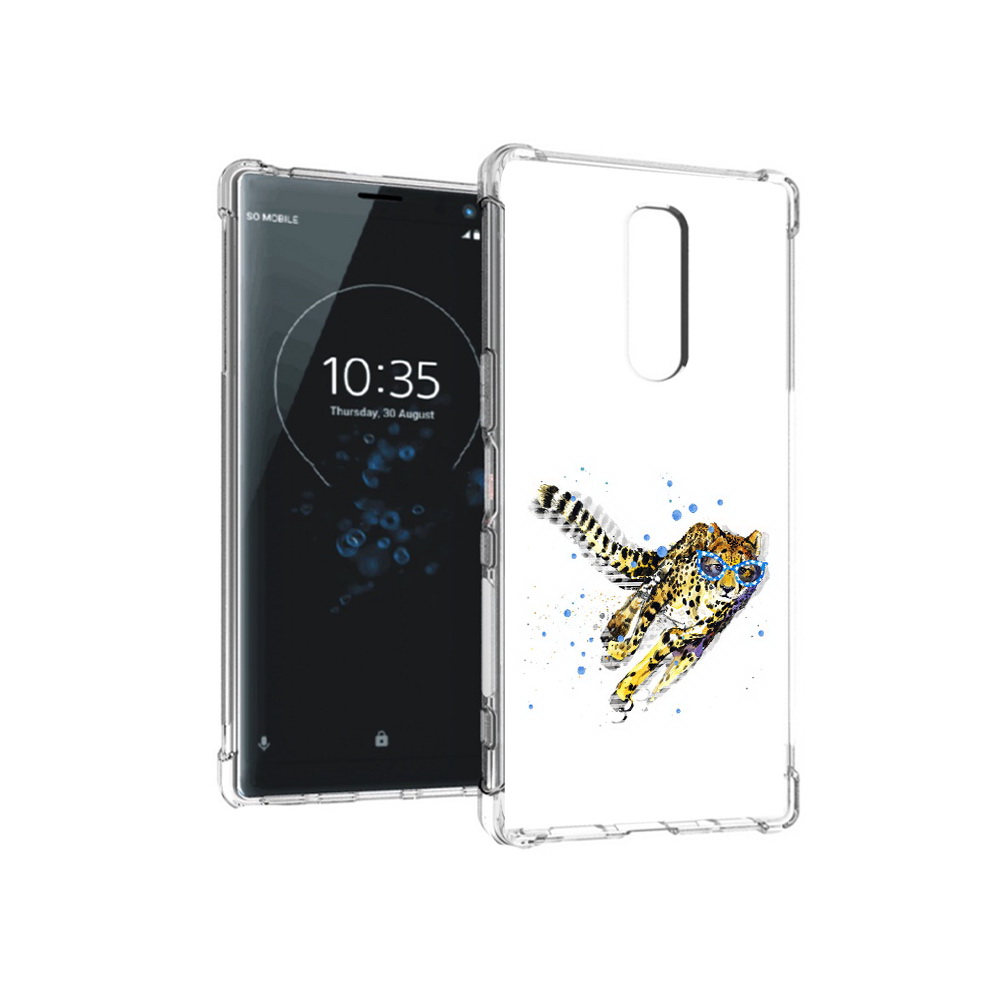

Чехол MyPads Tocco для Sony Xperia 1 гепард в очках (PT141276.244.287), Прозрачный, Tocco