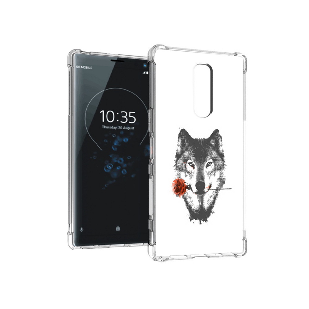 

Чехол MyPads Tocco для Sony Xperia 1 волк с розой (PT141276.244.270), Прозрачный, Tocco