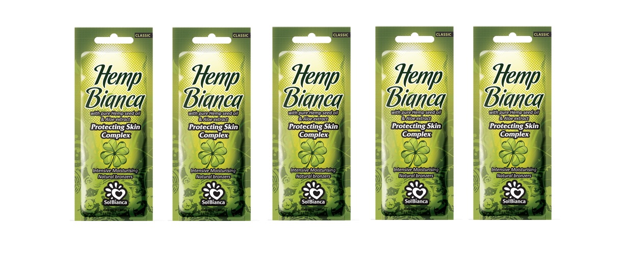 фото Крем для солярия hemp bianca с маслом семян конопли и экстрактом алоэ 15 мл х 5 шт. sol bianca