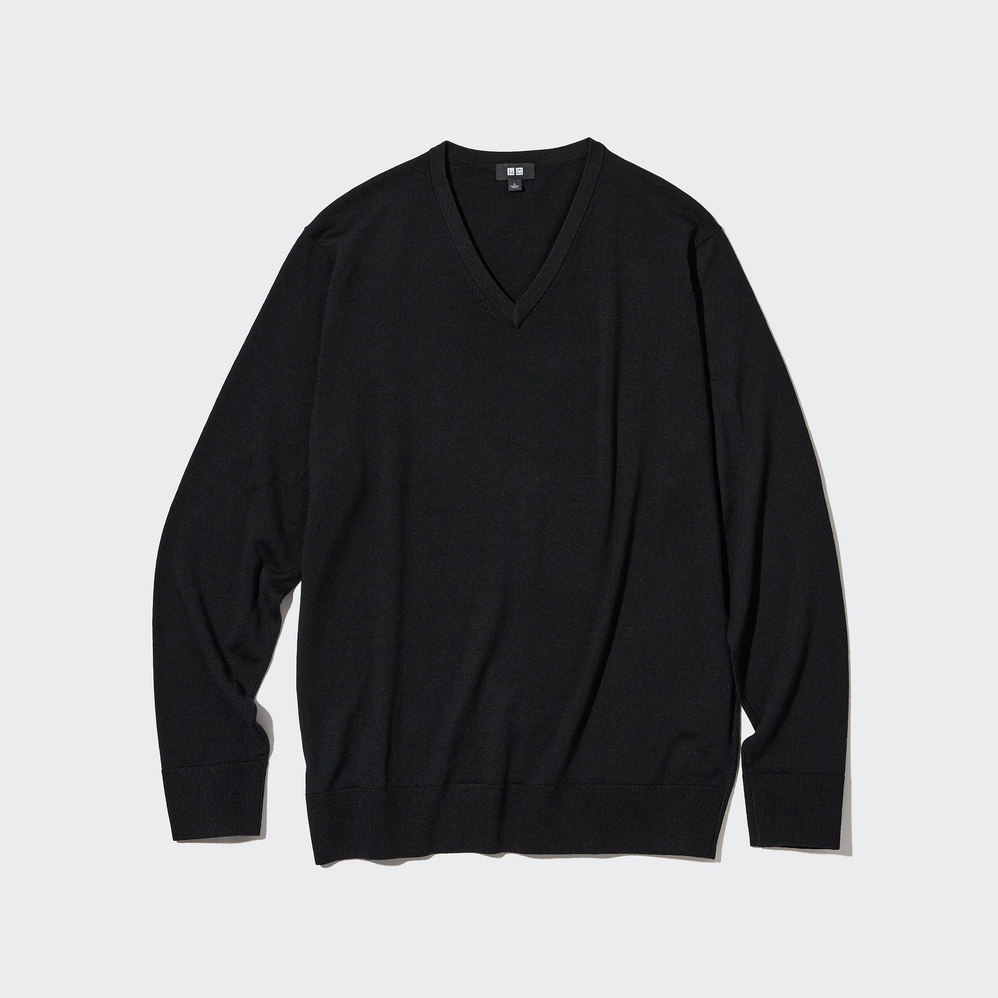 Пуловер мужской UNIQLO 450536COL09 черный 2XS (доставка из-за рубежа)