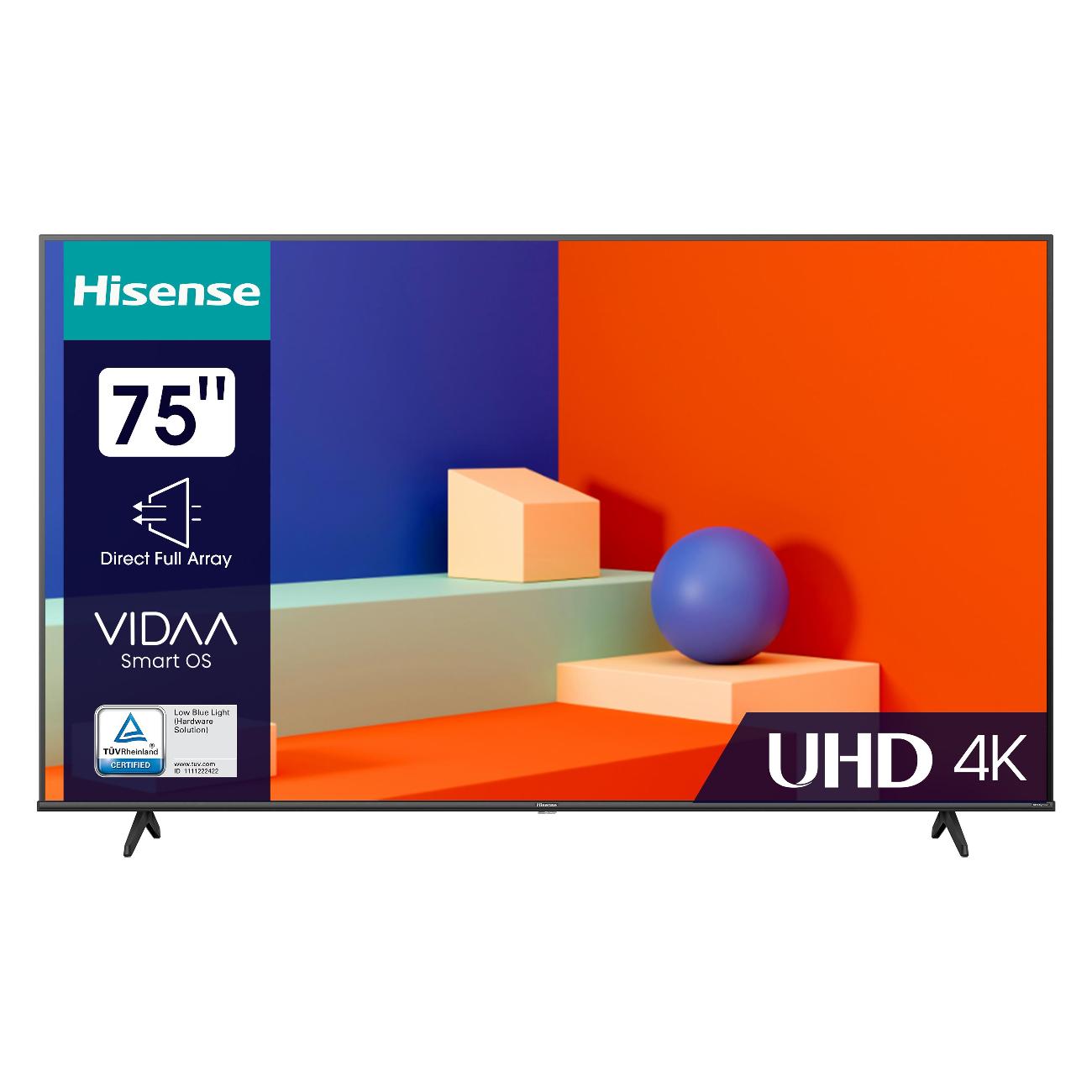 Телевизор HISENSE 75A6K, 75"(190 см), UHD 4K черный