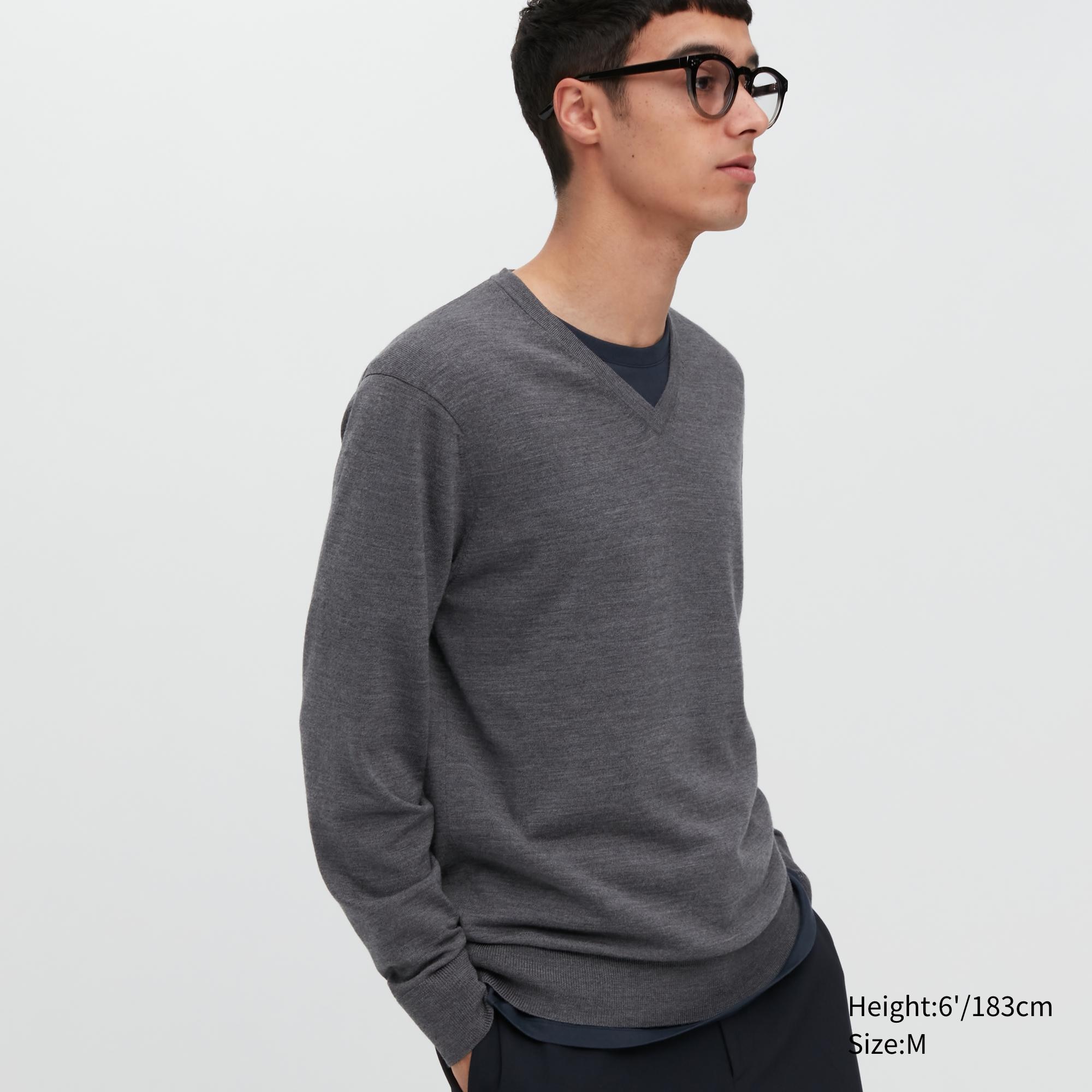 Пуловер мужской UNIQLO 450536COL07 серый 2XS (доставка из-за рубежа)