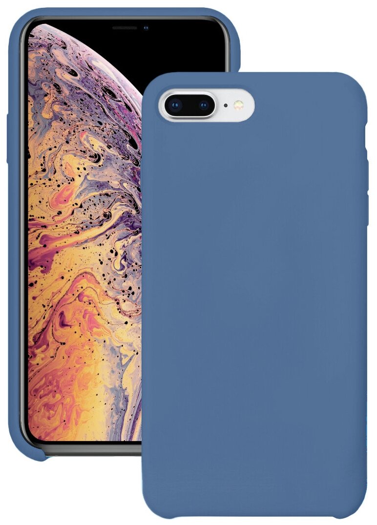 фото Силиконовый чехол silicone case для iphone 7 plus/8 plus, синий