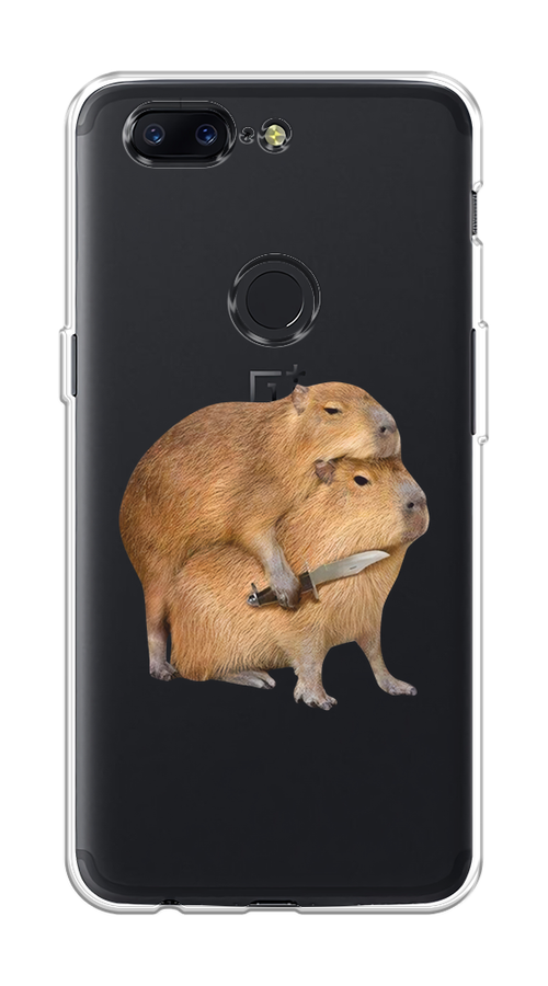 

Чехол на OnePlus 5T "Капибара с ножом", Бежевый, 150350-1