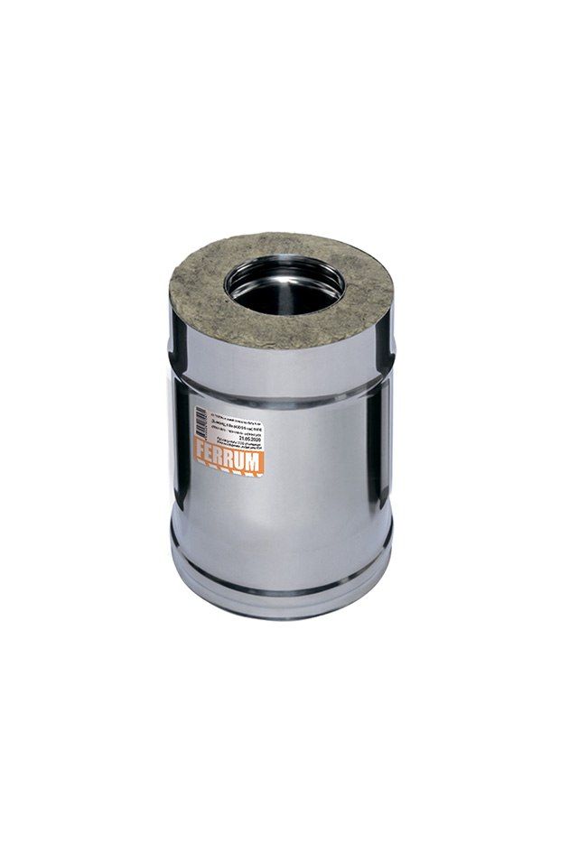 

Дымоход-сэндвич 0,25м Ferrum (430 0,5мм + нерж.) Ф150х210