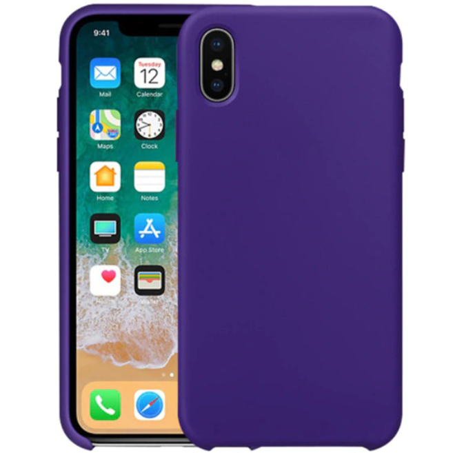 Силиконовый чехол Silicone Case для iPhone XS Max, фиолетовый