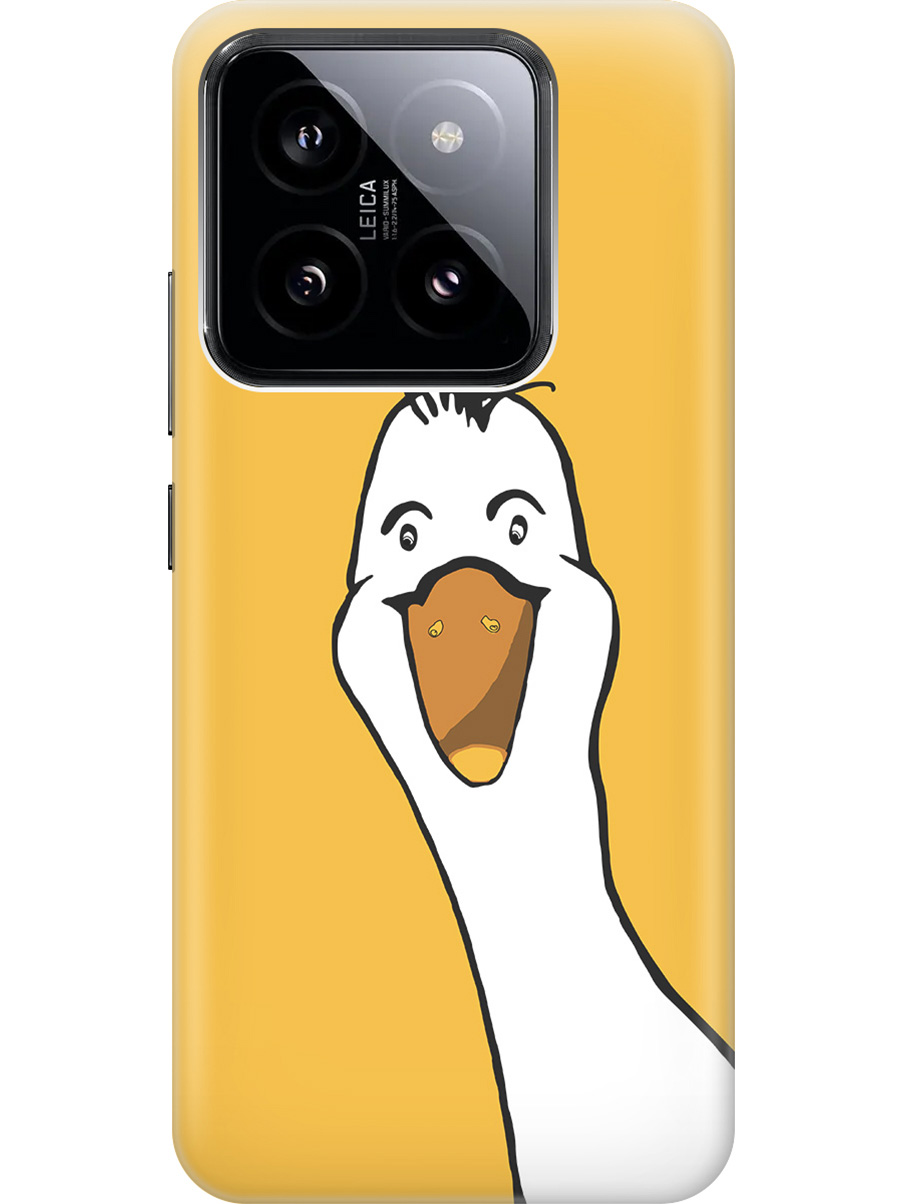 

Силиконовый чехол на Xiaomi 14 с рисунком "Котик и нитки", Белый;желтый, 20012083