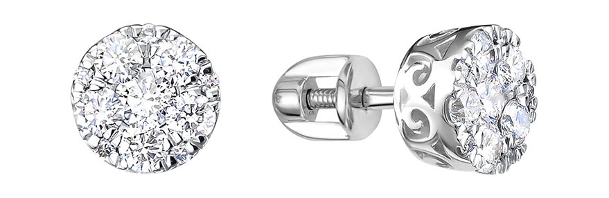 

Серьги-пусеты из белого золота с бриллиантом Vesna jewelry 41604-251-00-00, 41604-251-00-00