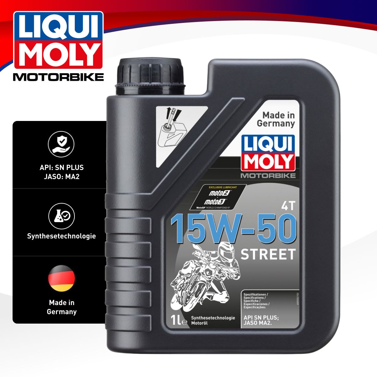 

Масло Моторное (Мото) Motorbike 4T Street 15W50 1Л. Liqui Moly 2555