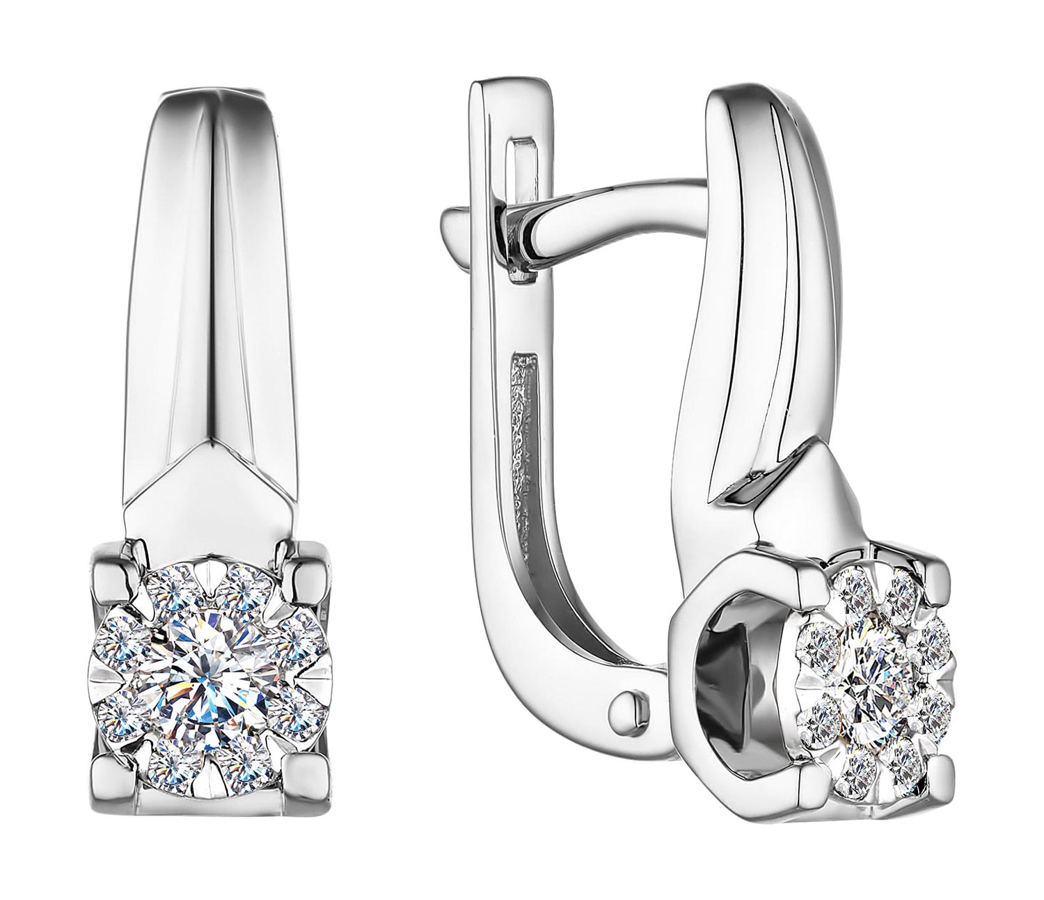 

Серьги из белого золота с бриллиантом АЛЬКОР 23715-200, 23715-200