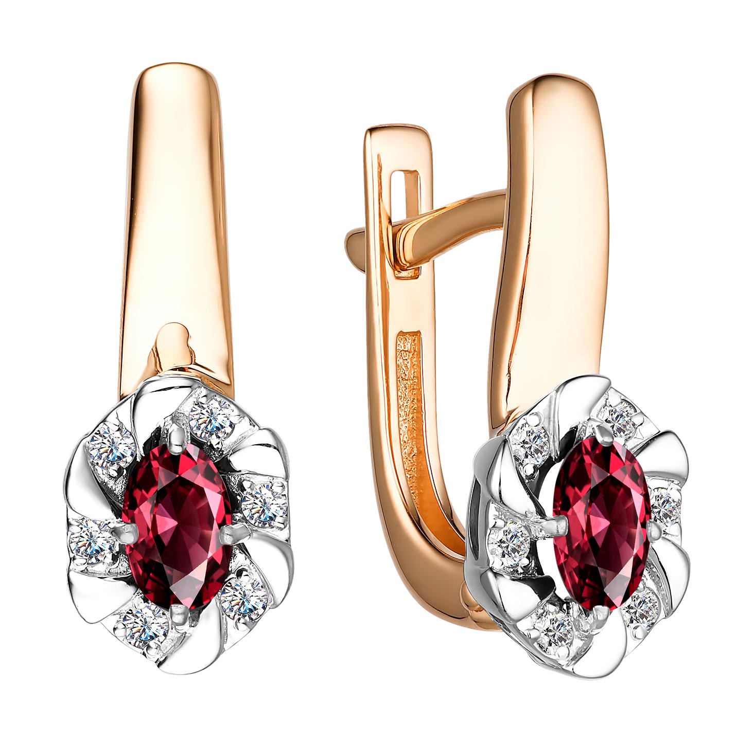 

Серьги из красного золота с бриллиантом АЛЬКОР 23847-103, 23847-103