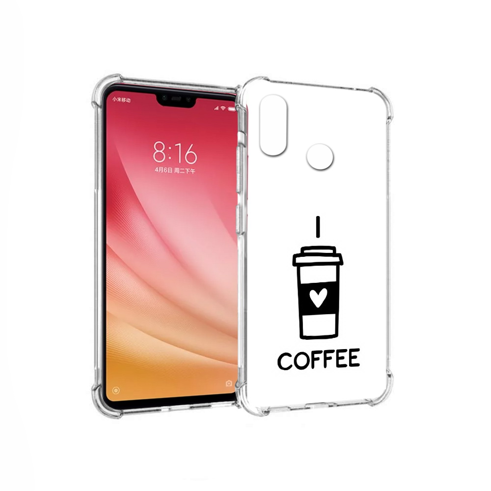 

Чехол MyPads Tocco для Xiaomi Mi 8 Я люблю кофе (PT110454.314.206), Прозрачный, Tocco