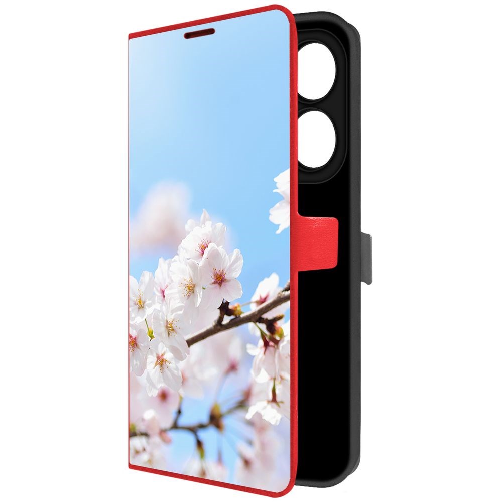 

Чехол-книжка Krutoff Eco Book для ITEL P55 Цветение (красный)