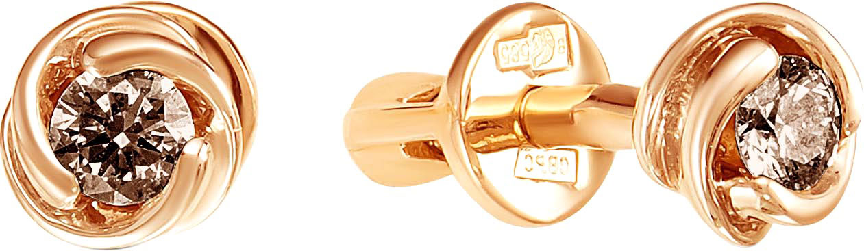 

Серьги-пусеты из красного золота с бриллиантом Vesna jewelry 4035-151-09-00, 4035-151-09-00