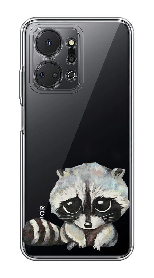 

Чехол на Honor X7A/X7A Plus "Большеглазый енот", Серый;черный;прозрачный, 6120650-1