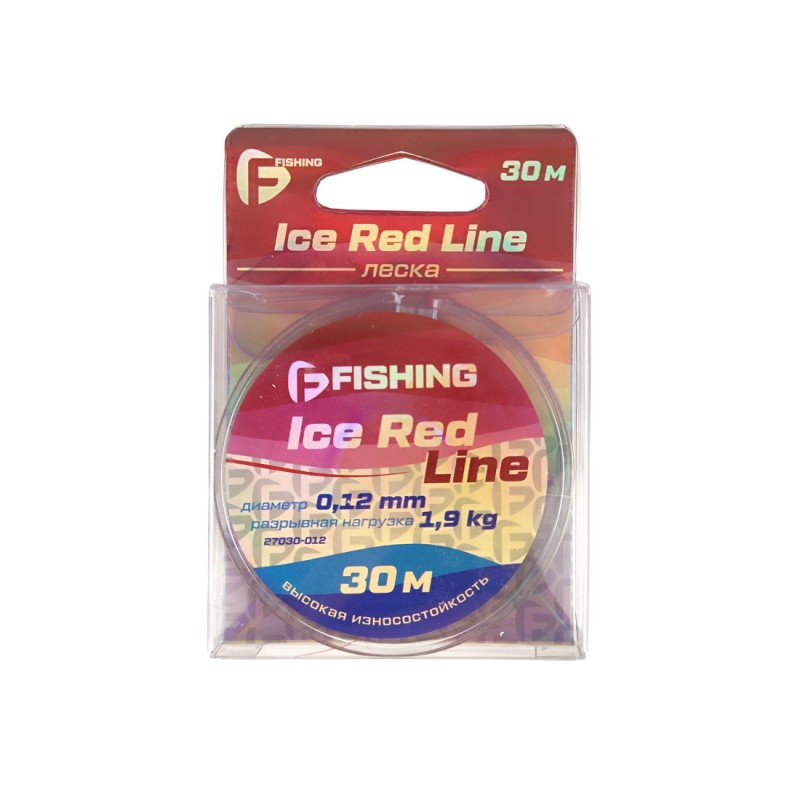 Леска F-FISHING Ice Red Line 30м 0,12мм