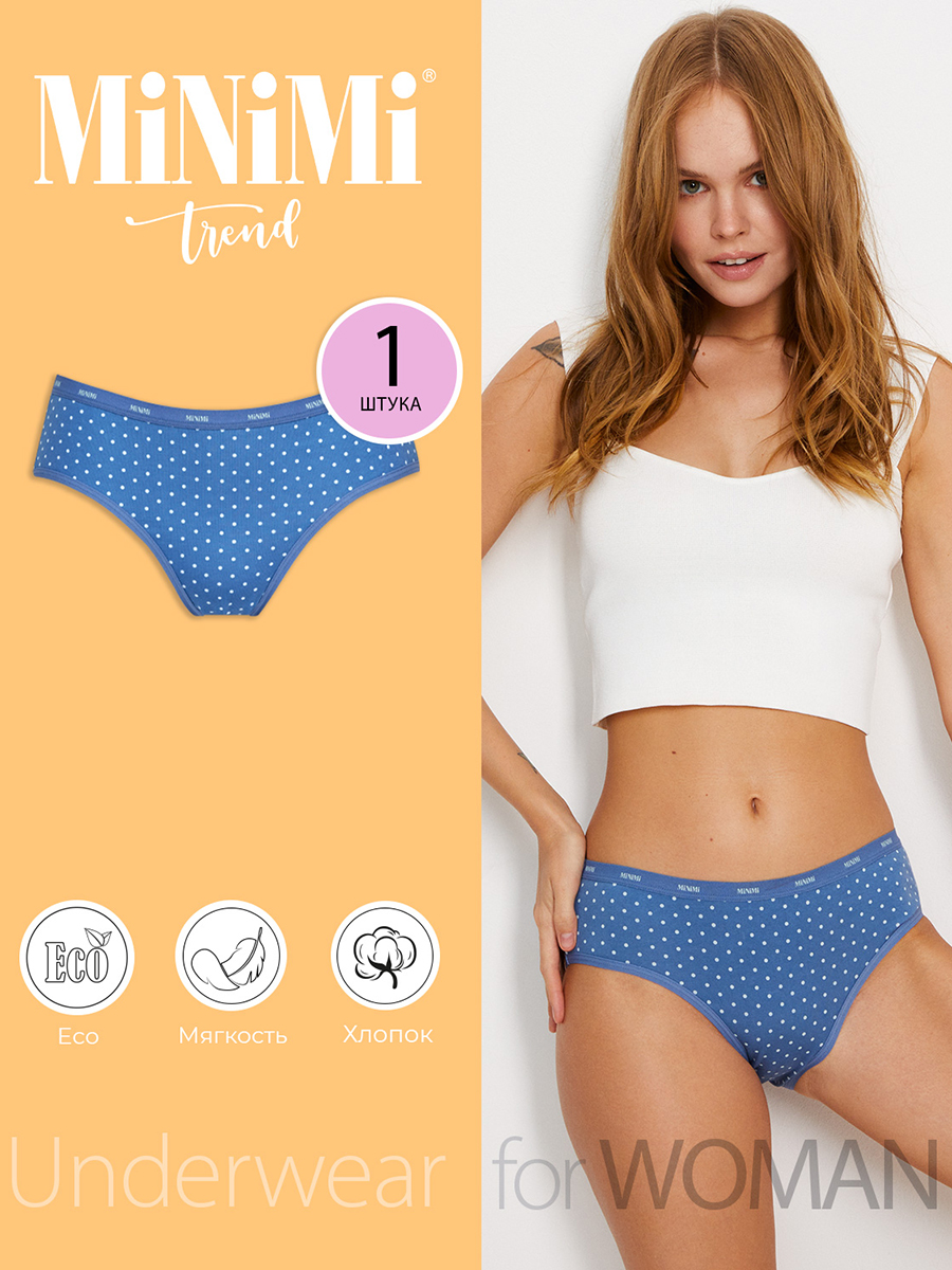 

Трусы женские Minimi MT Pois 221 slip синие 50 RU, Синий, MT Pois 221 slip