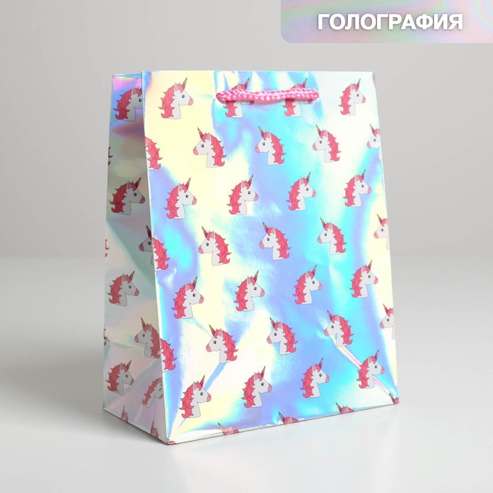 

Пакет подарочный Дарите Счастье Единорожки 23 х 27 х 11.5 см, Голубой