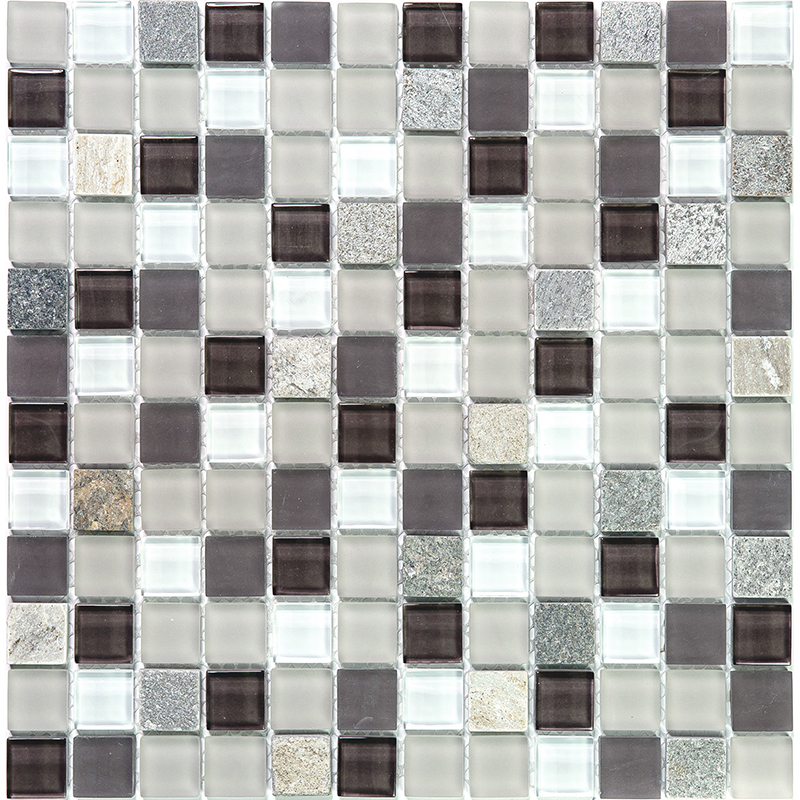 фото Мозаика из стекло кварц natural kobe серый квадрат kbe-07