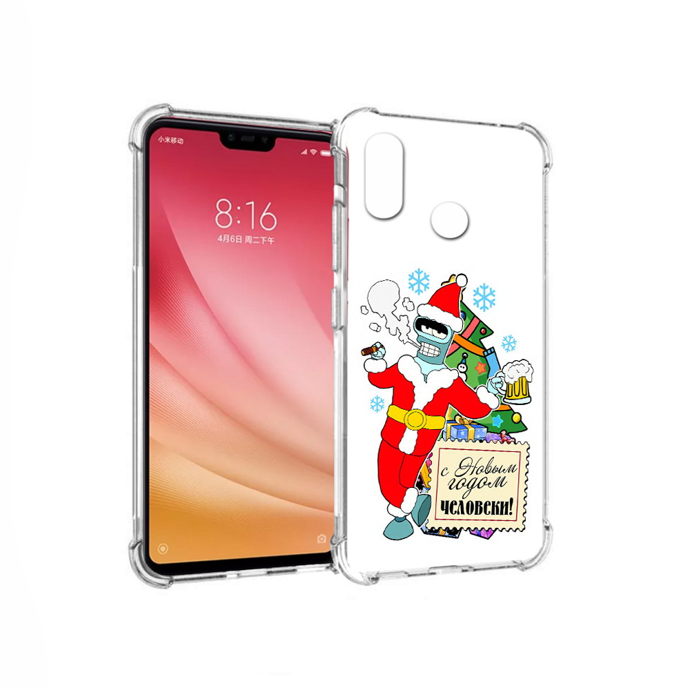 

Чехол MyPads Tocco для Xiaomi Mi 8 С новым годом человеки (PT110454.314.150), Прозрачный, Tocco