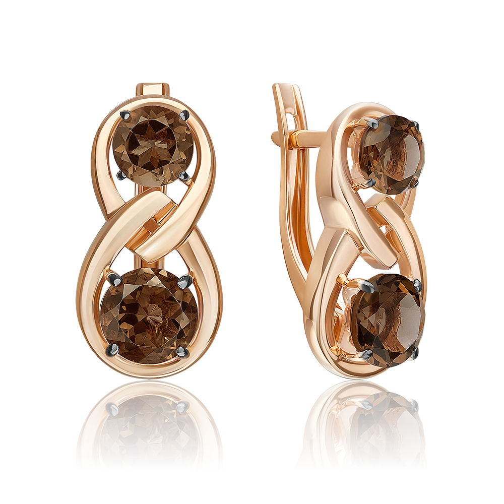 

Серьги из золота PLATINA jewelry 02-5420-00, раухтопаз, 02-5420-00
