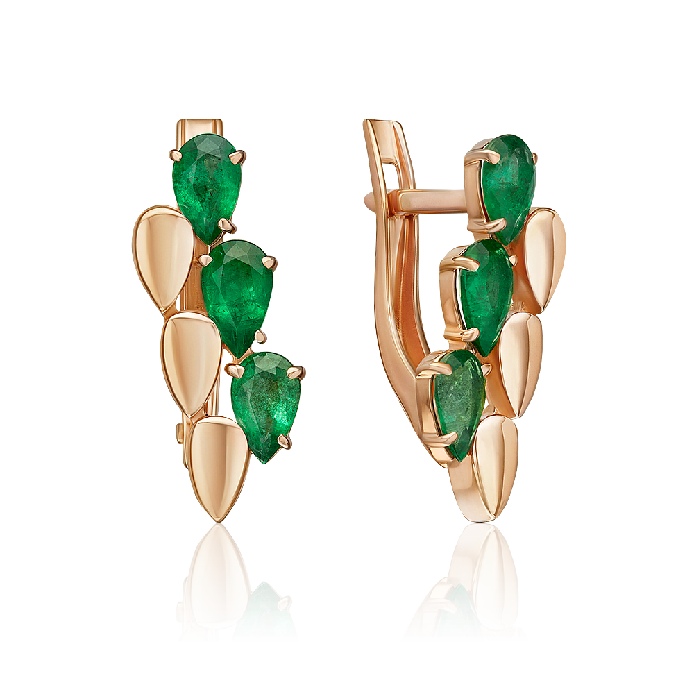

Серьги из золота PLATINA jewelry 02-5402-00, изумруд, 02-5402-00