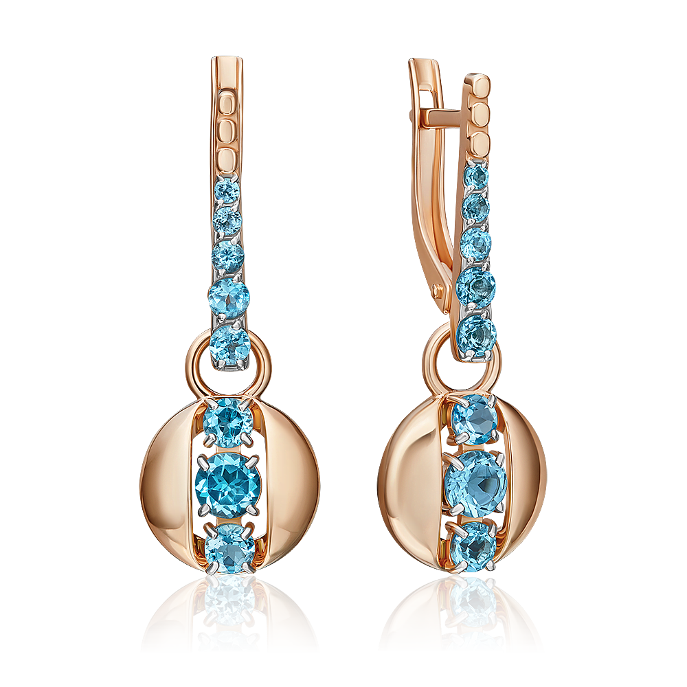 

Серьги из золота PLATINA jewelry 02-5401-01, топаз, 02-5401-01