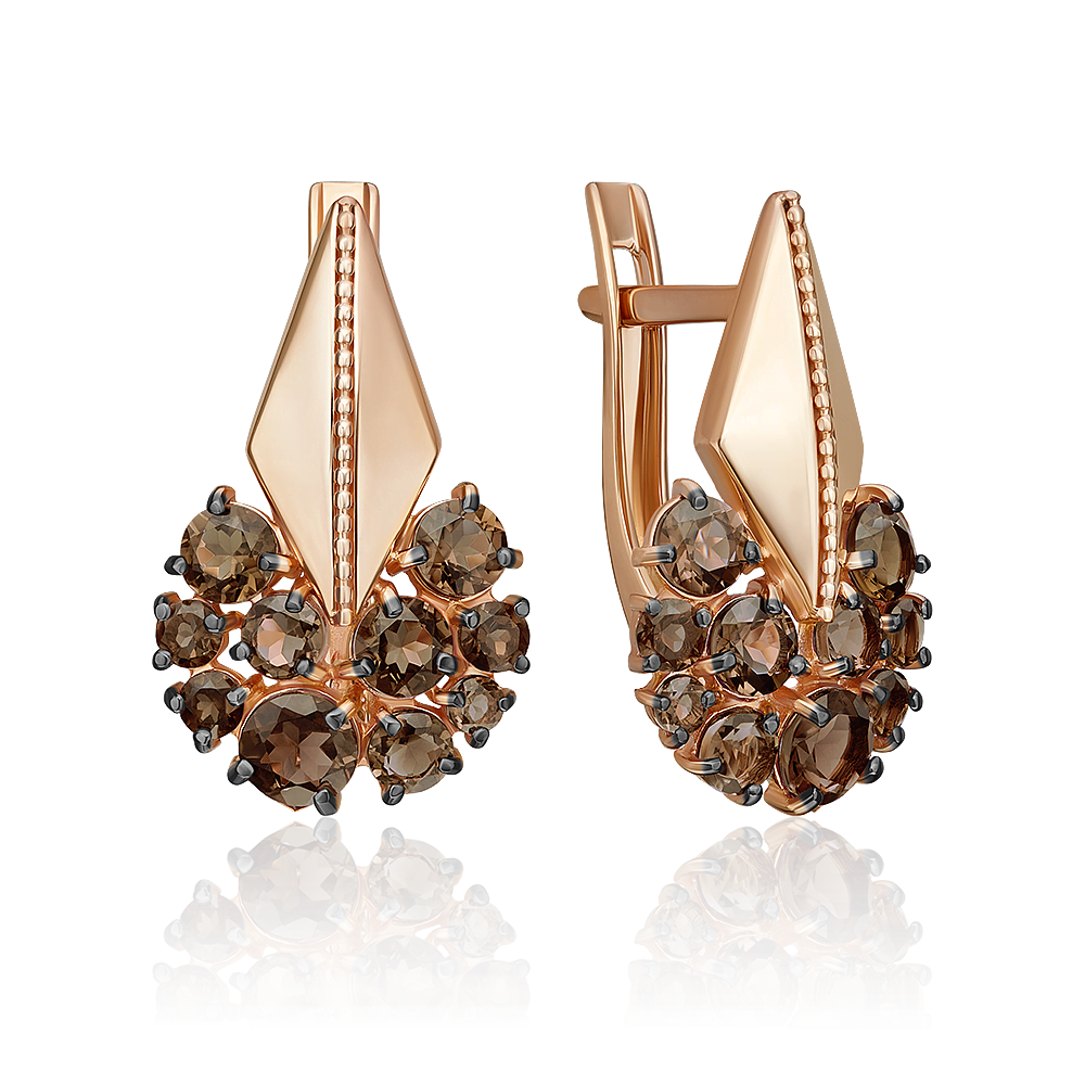 

Серьги из золота PLATINA jewelry 02-5400-00, раухтопаз, 02-5400-00