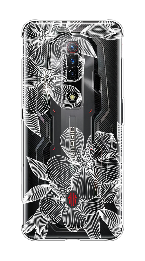 

Чехол на ZTE Nubia Red Magic 7S "Крокус", Белый;прозрачный, 136350-1