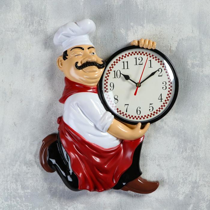 

Часы настенные, серия: Кухня, Повар усач, дискретный ход, d=13 см, 30 х 24 см
