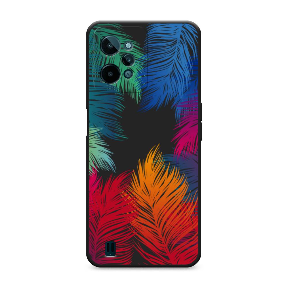 

Чехол Awog 259352-1 для Realme C31 "Рамка из перьев", Красный, 259352-1
