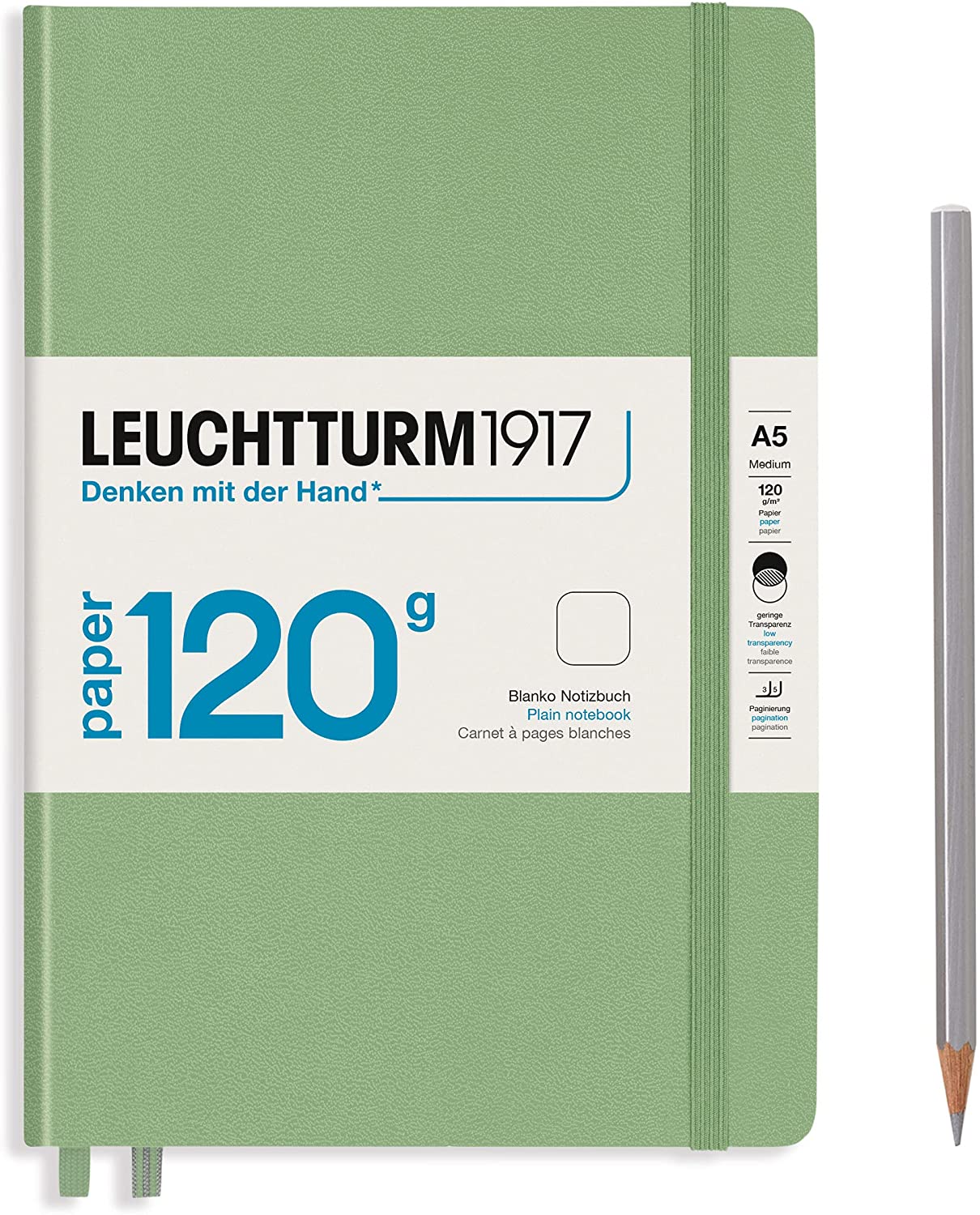 Блокнот Leuchtturm Edition А5 нелинованный 102 листа пастельный зеленый обложка