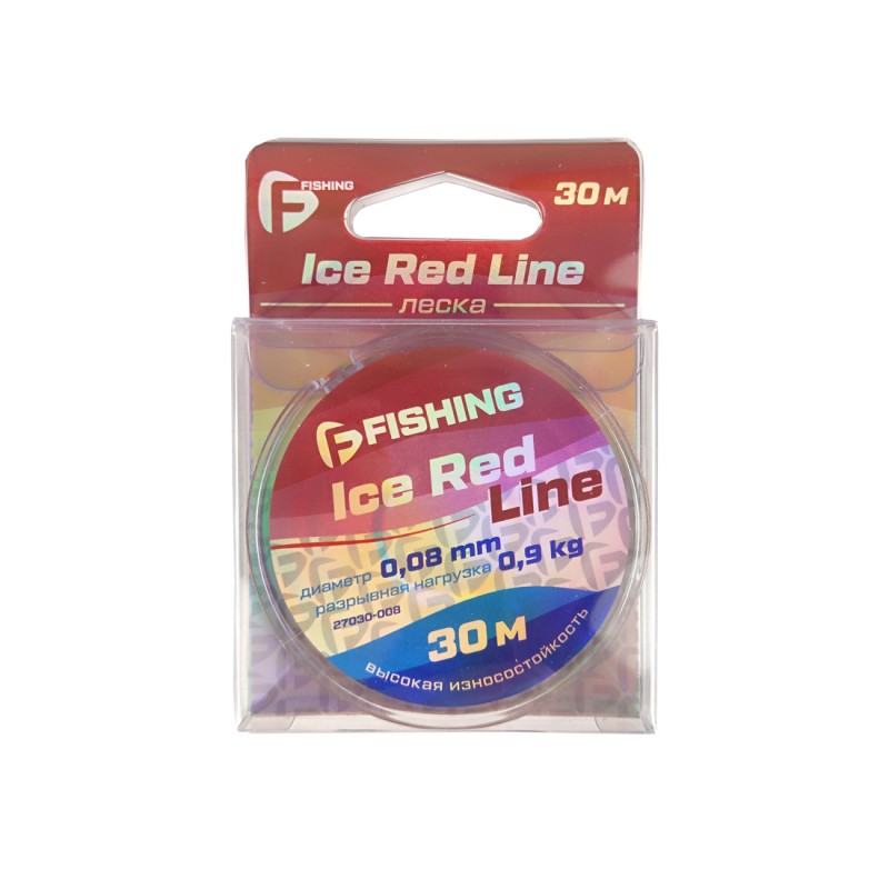 

Леска F-FISHING Ice Red Line 30м 0,08мм, Красный, F27030-008