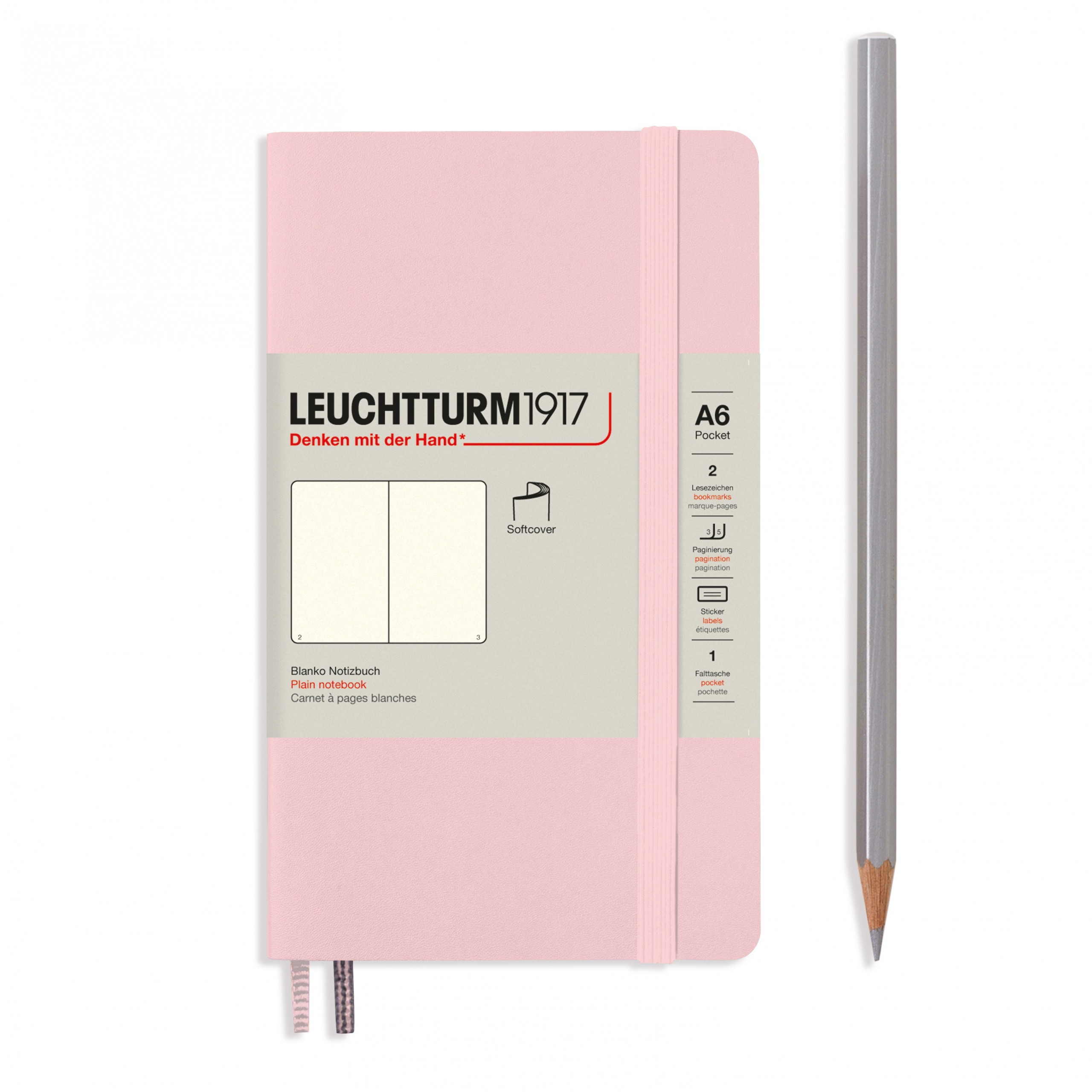 

Блокнот Leuchtturm Pocket A6 (нелинованный) 61 лист розовый мягкая обложка, Softcover Pocket