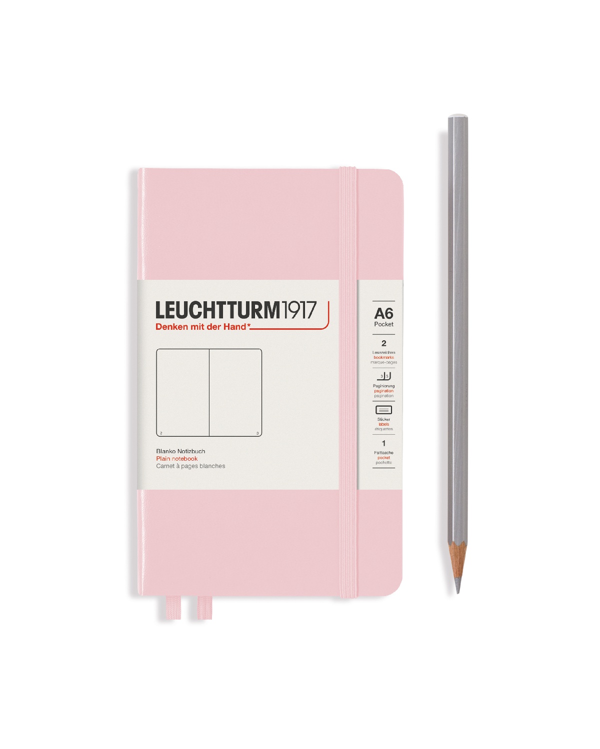 

Блокнот Leuchtturm A6 (нелинованный) 93 листа розовый твердая обложка, Hardcover Pocket