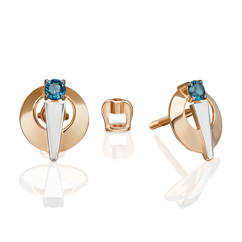 

Серьги пусеты из золота PLATINA jewelry 02-5412-01-201-1110, топаз, 02-5412-01-201-1110