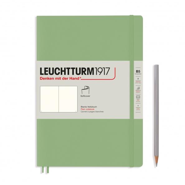 Блокнот Leuchtturm Composition В5 нелинованный 61 лист пастельный зеленый мягкая обложка