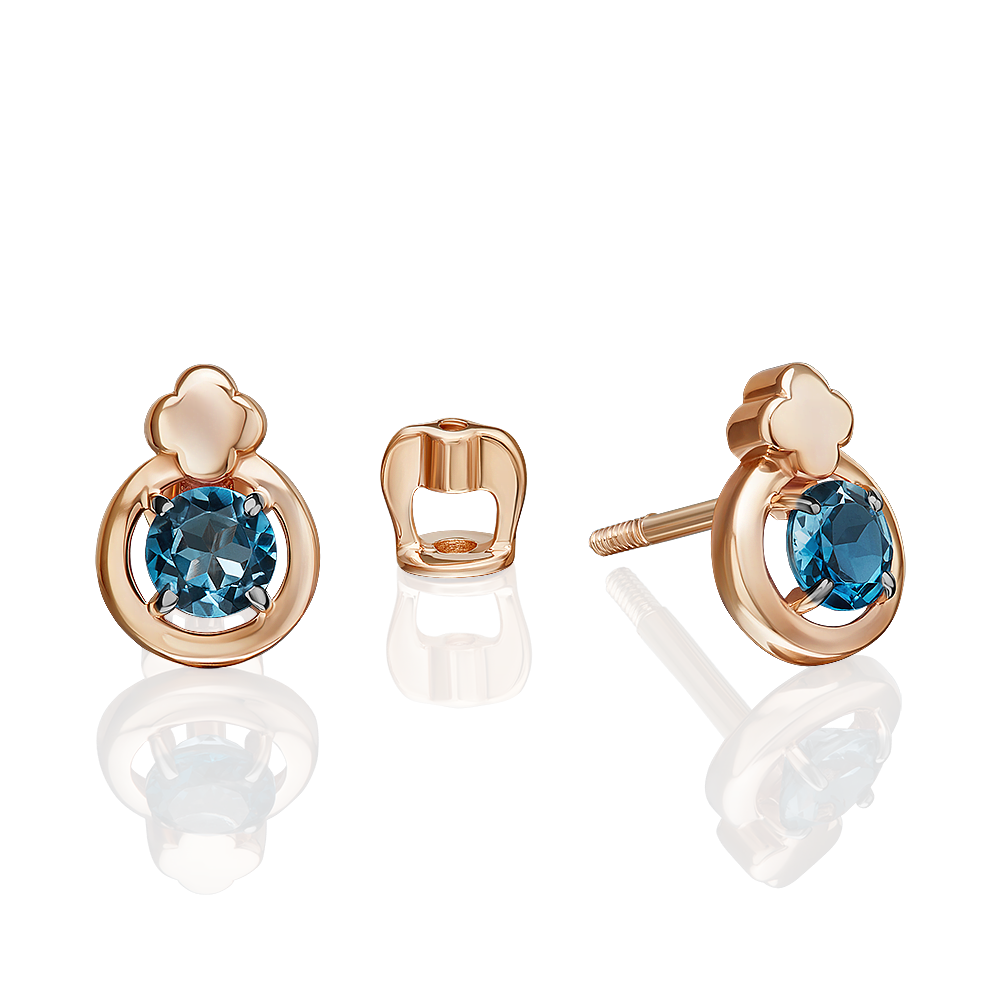 

Серьги пусеты из золота PLATINA jewelry 02-5405-02-201-1110, топаз, 02-5405-02-201-1110